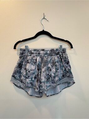 lululemon athletica Gray and Blue Floral Print Athletic Shorts